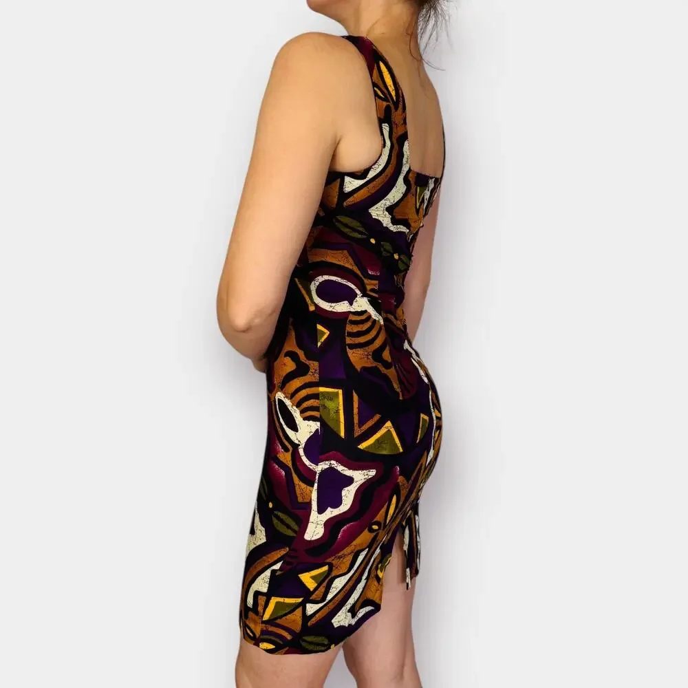 90s Scarlett abstract pattern‎ Dress Size S